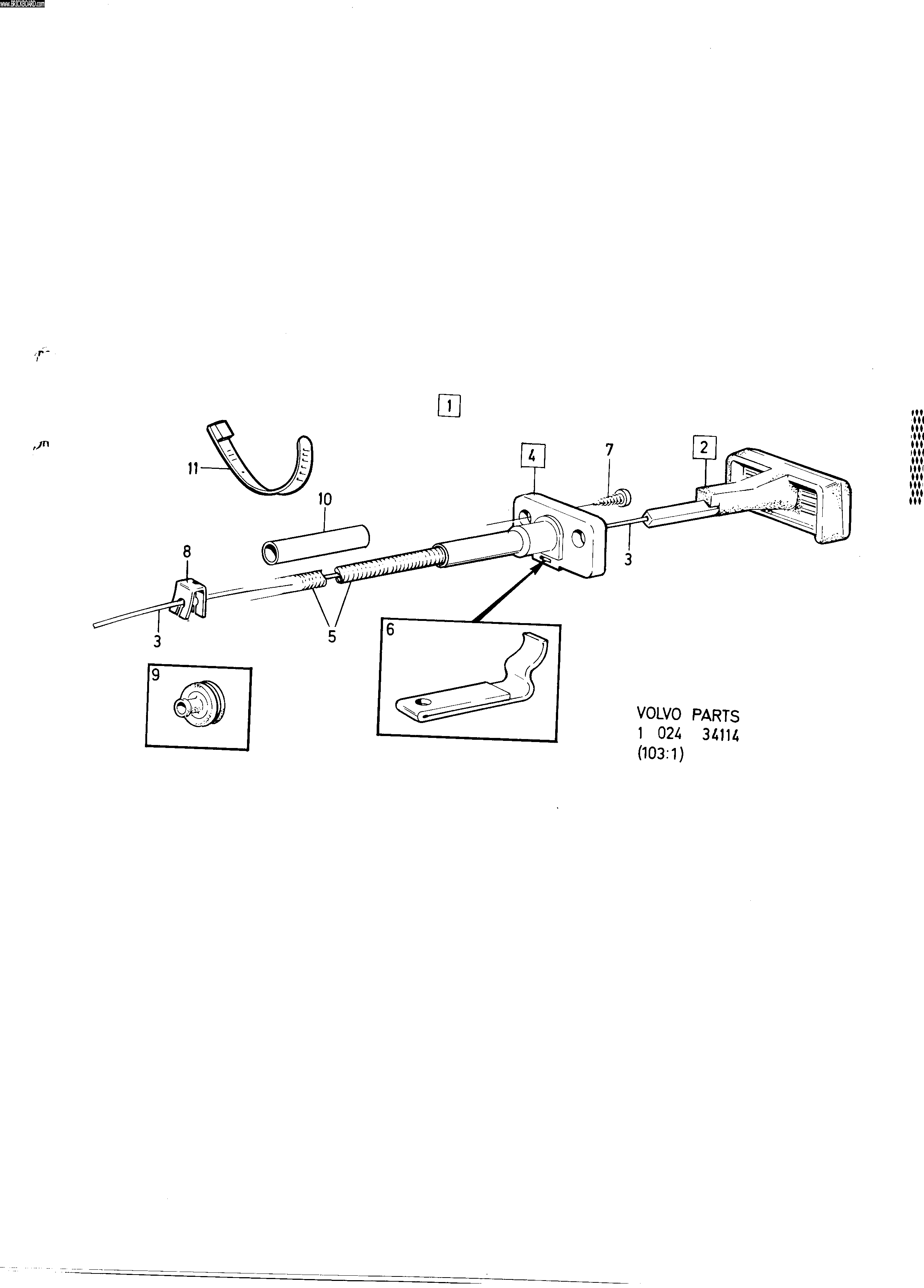 Volvo 200 -- 240 A-engine Choke Cable