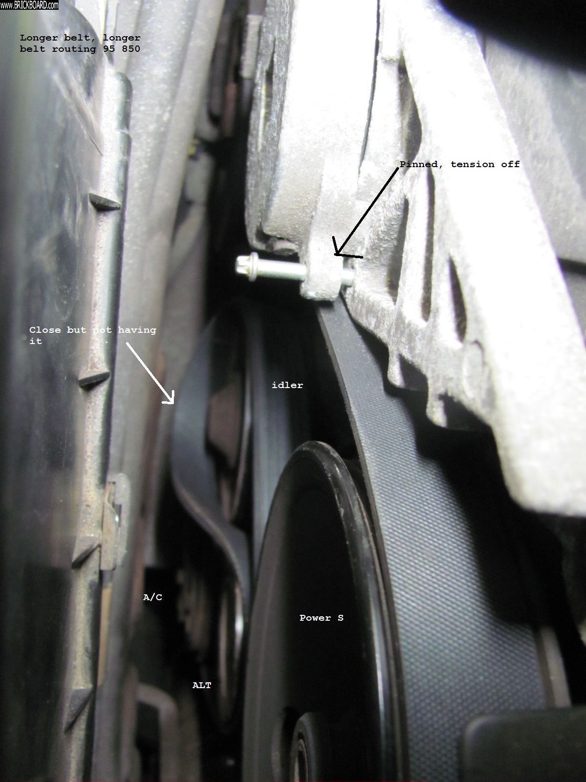 Volvo 850 -- 850 - longer serp belt - will it go on