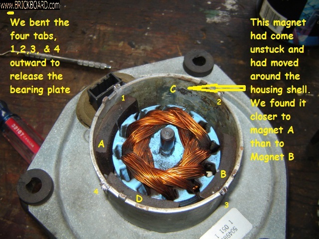Volvo 900 -- Volvo 960 heater blower motor partly disassembled