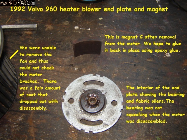 Volvo 900 -- Volvo 960 heater blower motor end plate
