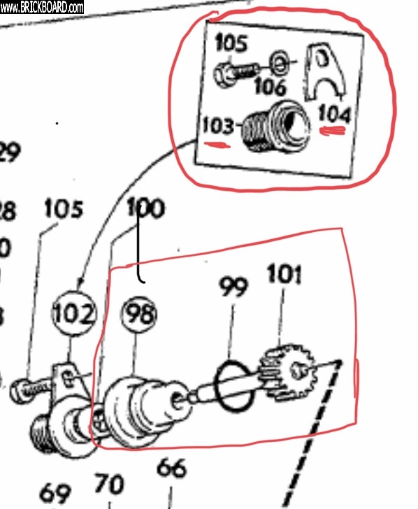 Volvo -- Exploded diagram of J-Type M41 speedo drive assembly